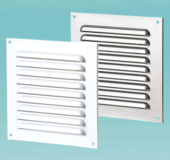 Supply and exhaust single-row metal edge-raised grilles MVMPO series 