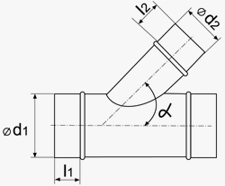 Angular T-joint 160/125-45