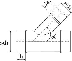 VENTS Angular T-joint 125-45